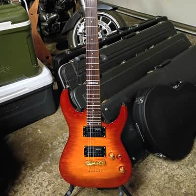 ESP - LTD MH-100QMNT **W/HSC (Polyfoam) 2014 - Amber Sunburst image 3
