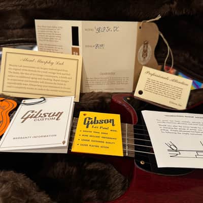 Gibson 1958 Custom Shop Les Paul Junior Double Cut in Cherry Red Nitro, P~90 Dog-Ear, New Dealer Trade, VOS, COA, Faux Alligator HSC and Fab SetUp! image 14