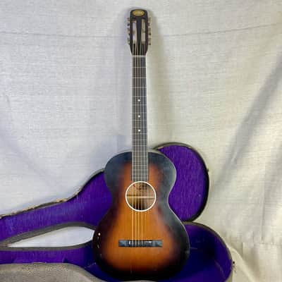 Oahu Hawaiian Guitar 1940s Sunburst Lap Steel Slide Acoustic Square Neck w/ Original Case image 2