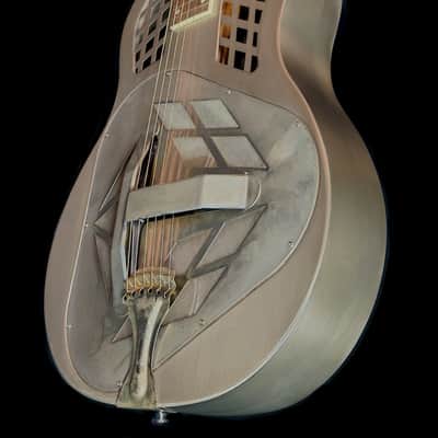 Tricone Metal Resonator Guitar - 'Relic' Nickel Effect Body image 1