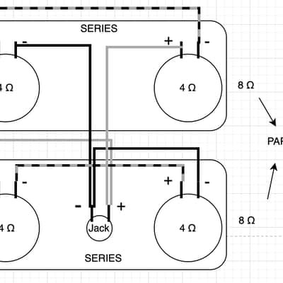 Wiring Harness Layout #2 for Single Cab / 4x12 / 4x10 / 4x15 with Series and Parallel Connection, Vintage Style Speaker Cable, Switchcraft 1/4” Input Jack image 9