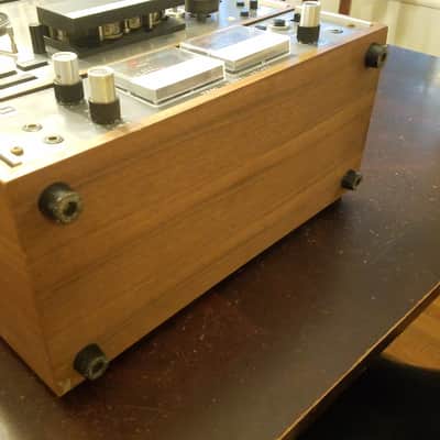 Teac A-4010S 4-head R2R Auto-Reverse 2-track 1/4" 7" reel to reel recorder tape deck player 1970s A4010S - stained wood and stainless steel image 19