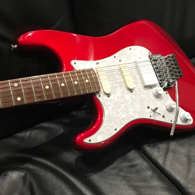 Fernandes The function stratocaster Japan  Left Hand Lefty Emg !1984-1987 Candy Apple Red image 1