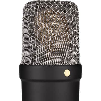 Rode NT1 Signature Series Black Large-Diaphragm Cardioid Condenser Microphone Home Studio Recording Bundle with Rode Ai-1 USB-C Audio Interface and On-Stage MS7701B Euro Boom Tripod Microphone Stand image 5