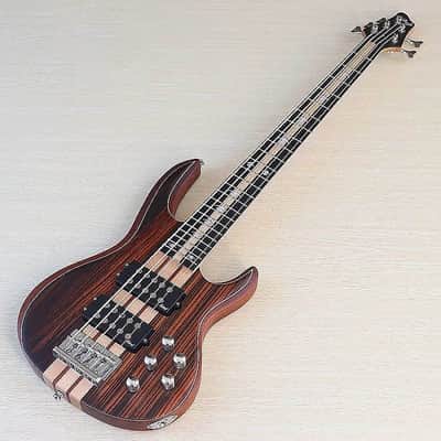 Custom 5 String Electric Bass, Hickory Wood Top Body, Maple Neck Through, 24 Frets image 5