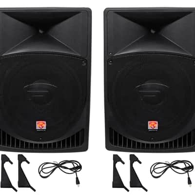 Pair Rockville Power Gig RPG15 15" Powered Active 2000 Watt 2-Way DJ PA Speakers image 8