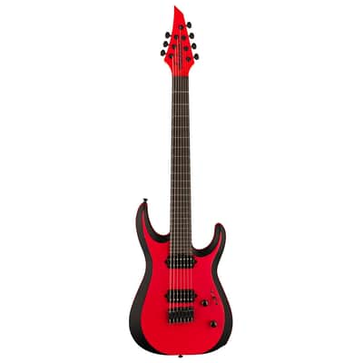 Used Jackson Pro Plus Series DK Modern MDK7 HT - Satin Red w/ Black Bevels image 2