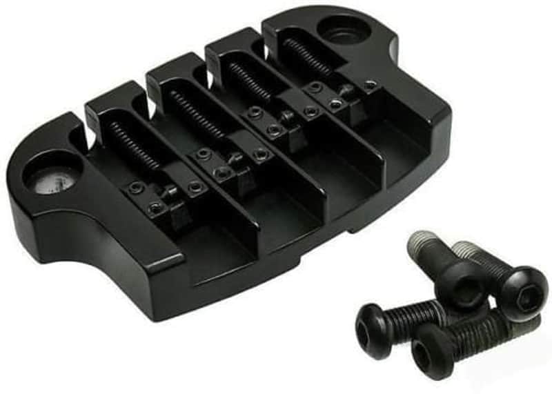 Hipshot® SuperTone Bass Bridge~4-String 3-Hole~fits Gibson Bass~Black~Brand New image 1