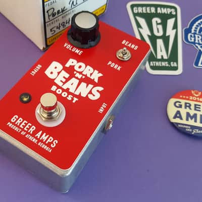 Greer Amps Pork N Beans Germanium 2 in 1 Boost Drive Pedal - Red image 6