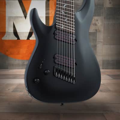 Schecter Damien-8 Multiscale LH - Satin Black (2479) image 1