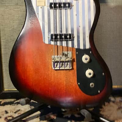 Silvertone 1438 (Teisco EB 200) MIJ Vintage Japan 1960s - Sunburst image 2
