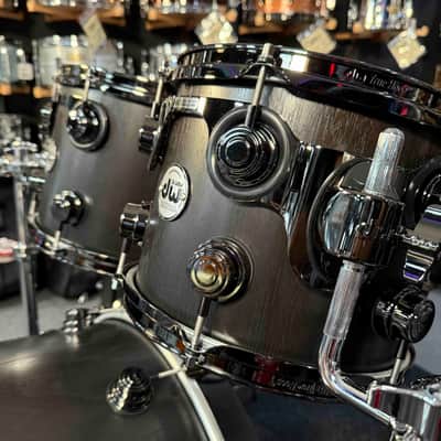 ~WOW!~ DW Collector's Series Pure Walnut 5-Piece 10/12/14/16/22 Drum Kit Set in Ebony Satin Oil with Black Nickel Hardware image 3