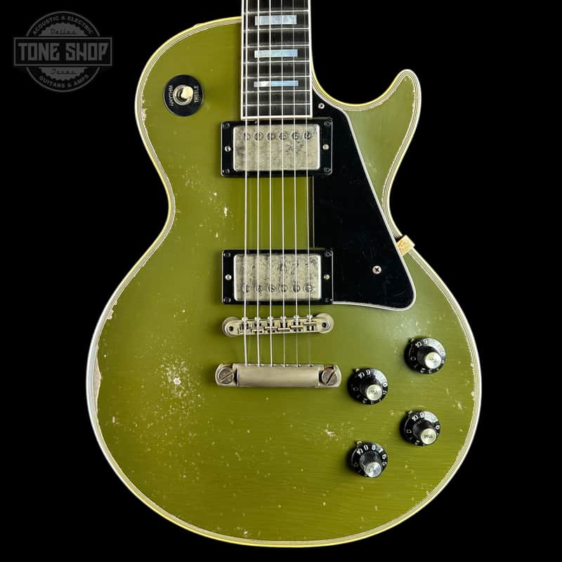 Gibson Custom Limited 68 Les Paul Custom Olive Drab Top Ebony Back Heavy Aged 606368 image 1