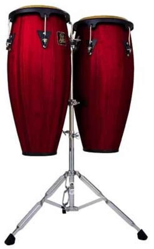 LP Latin Percussion Aspire 11" & 12" Wood Congas Dark Wood w/Stand image 1