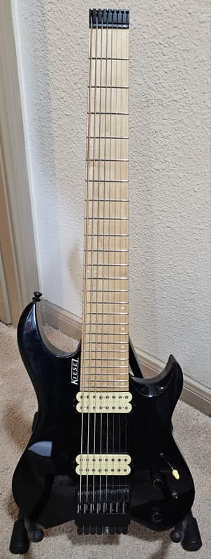 Kiesel Vader 8 27" Piezo maple thin neck thru SS vintage frets image 1