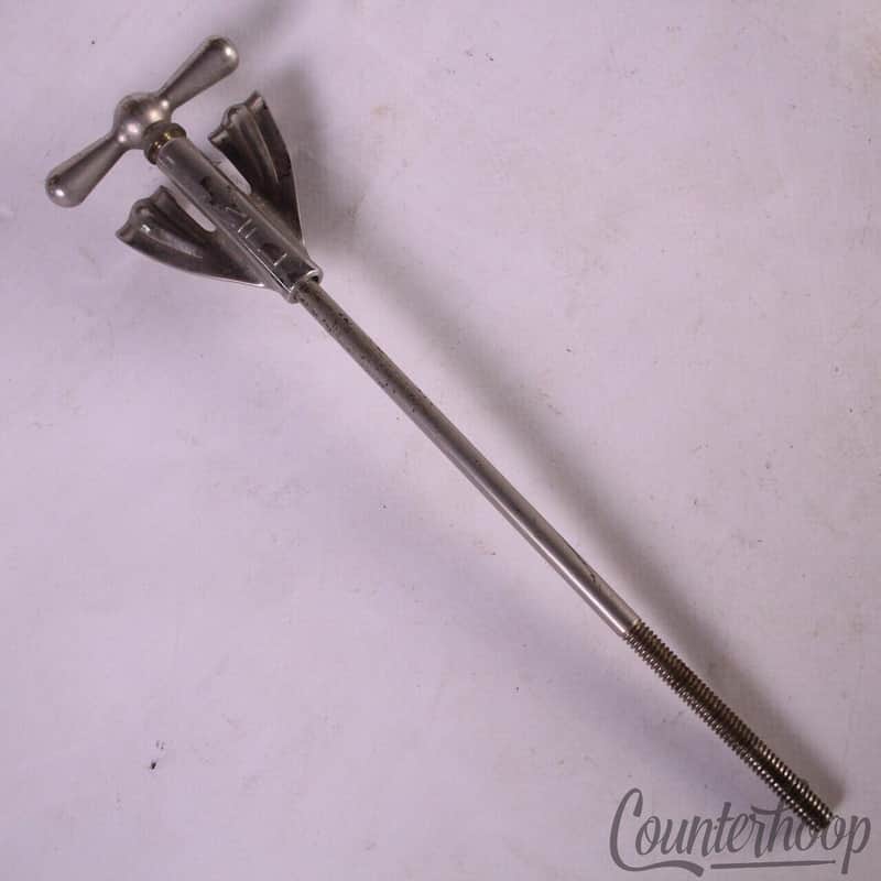WFL Ludwig Bass Drum Long Bow-Tie Tension T-Rod+Claw 7.5"Nickel Club-Date 50s US image 1