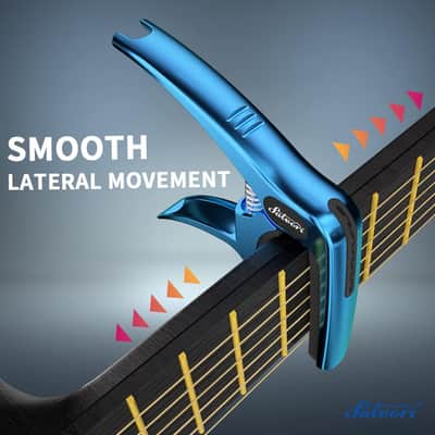 Salvori Exclusive Gradient 'Blue-Plated' Heavy-Duty Guitar Capo for Acoustic/Electric Guitar with 4 Picks, Guitar Clip/Guitar Clamp/Guitar Accessories for Classical Guitar, Ukulele, Mandolin and Banjo image 4