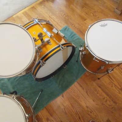 Ludwig Vintage 1966 Gold Sparkle Club Date Outfit W/ Matching Jazz Festival Snare - Amazing! image 24