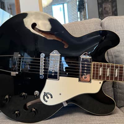 Epiphone Casino Peerless Korea Reissue 2001 Ebony Black with USA Case and Klusons image 11