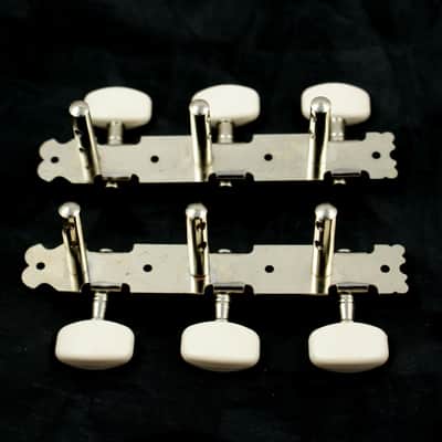 3-on-Plate Classic Acoustic Guitar Tuners Set, Nickel (1L/1R) image 1