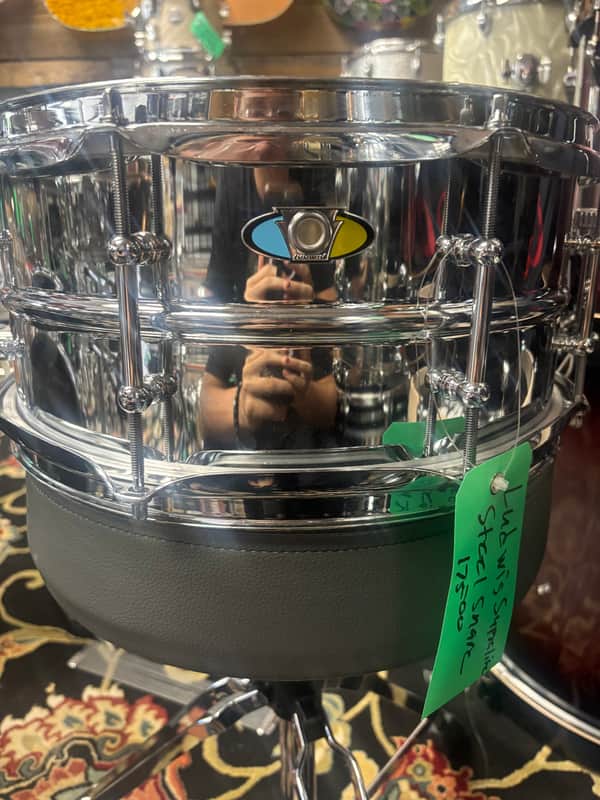 Ludwig LU6514SL Supralite 6.5x14" 10-Lug Steel Snare Drum with P88I Strainer 2021 - Present - Polished Steel image 1