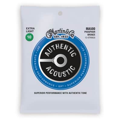 Martin MA500 Authentic Acoustic SP Phosphor Bronze 12-String Acoustic Guitar Strings - Extra Light (.10 - .47)
