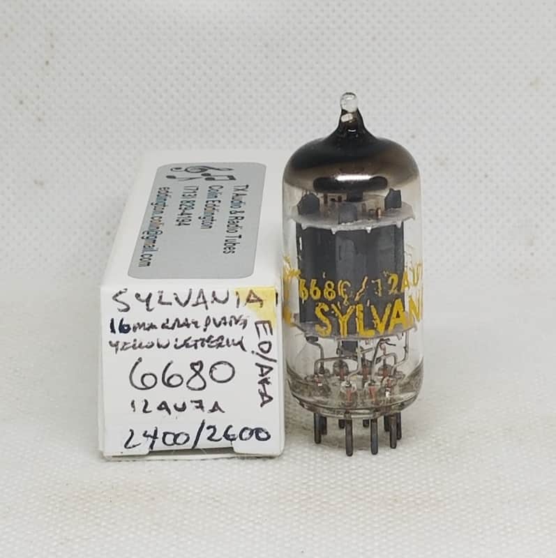 Sylvania 6680 Long Gray Plate Well Balanced (7.6%) NOS 12AU7 12AU7A ECC82 image 1