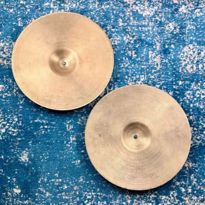 14" VERY LIGHT 1960s EARLY Zildjian A NEW BEAT Hihats 843g 1380g image 7