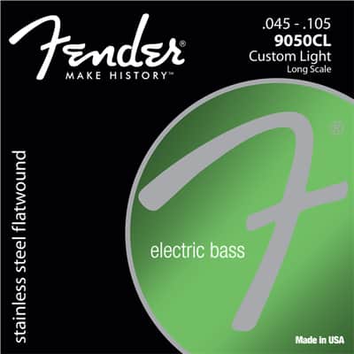 Fender 9050's Bass Strings, Stainless Steel Flatwound, 9050CL .045-.105 Gauges image 1