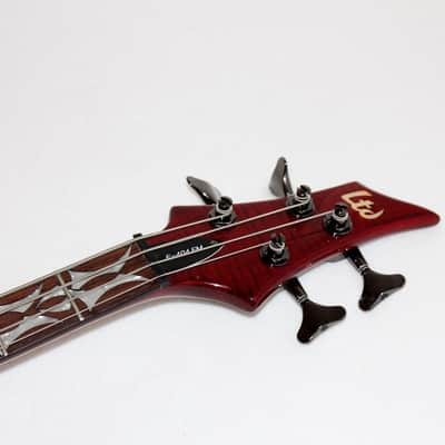 ESP LTD F-404FM Trans Red Neck Thru Body Electric Bass Guitar image 5