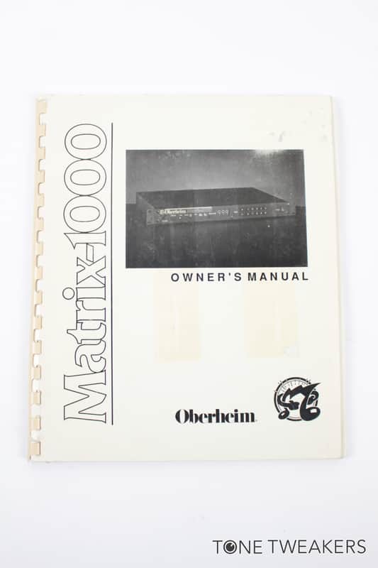 OBERHEIM MATRIX-1000 OWNERS MANUAL Synthesizer Module book VINTAGE GEAR DEALER image 1