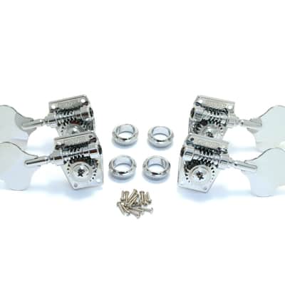 Grover 2+2 Chrome Vintage Style Cloverleaf Bass Tuners Machine Heads 142C image 1