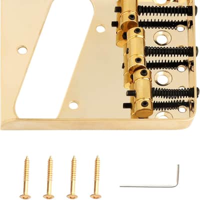Guitar Bridge Tailpiece 3Pcs Zinc Saddles Bridge Top or Bottom Load Style for Vintage Tele Telecaster Style Electric Guitar Parts Gold. image 3