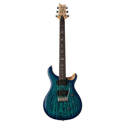 PRS SE "Exotic" Custom 24 Swamp Ash Burl Electric Guitar - Lake Blue - Open Box image 2