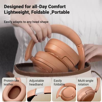 Edifier V80 Hybrid Active Noise Cancelling Bluetooth Headphones, Brown image 6