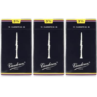 Vandoren Traditional Bb Clarinet Reed - 3.5 (30-pack) image 1