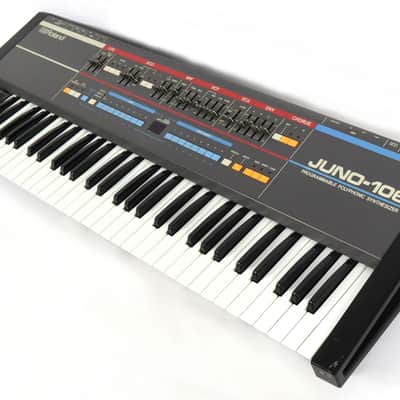 1985 Roland Japan Juno-106 Programmable Polyphonic Synthesizer Synth w/ Case image 8