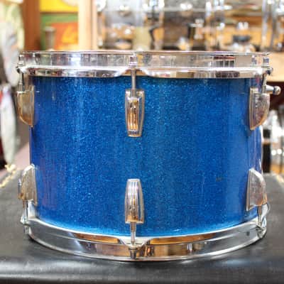 1960s Ludwig Downbeat Outfit in Sparkling Blue Pearl 14x20 8x12 14x14 image 19