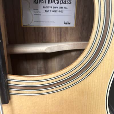 Warwick RockBass Alien Deluxe Hybrid Thinline 4 String Left Handed Fretless Acoustic Electric Bass - Natural image 3