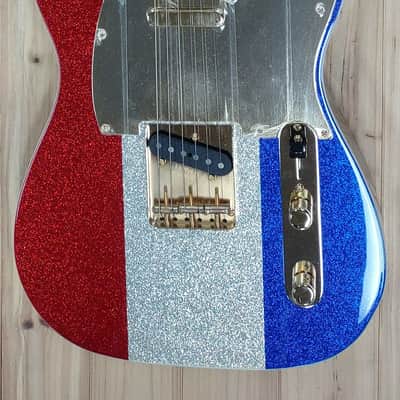 Fender Buck Owens Telecaster®, Maple Fingerboard, Red, Silver and Blue Sparkle image 1