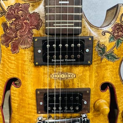 Blueberry Handmade Electric Guitar Double Cutaway Semi-Hollowbody image 4