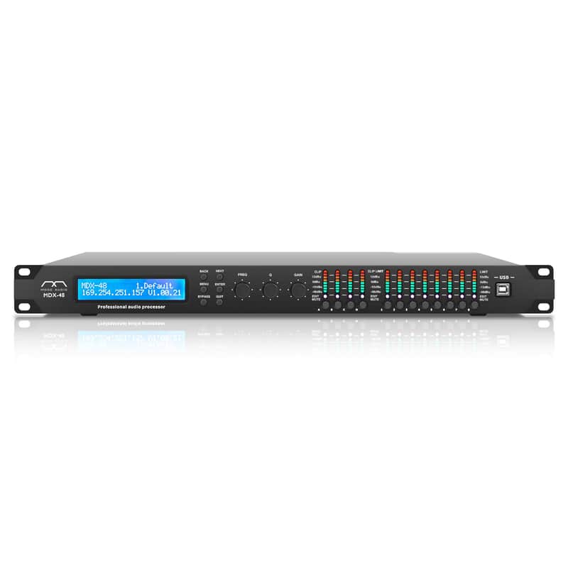 MDX-48 | MODE Audio 4x8 FIR DSP, Speaker System Processor, Line Array Management with Display, Support Dante/AES image 1