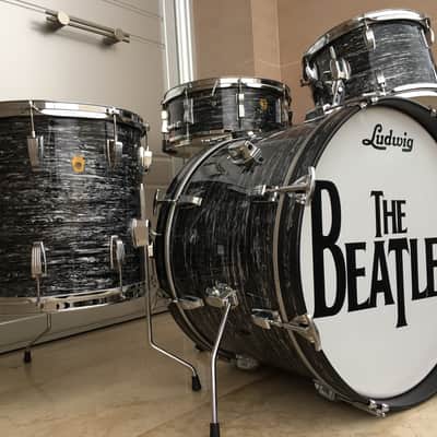 Ludwig Down Beat 1968 Black oyster pearl wrap delmar image 2