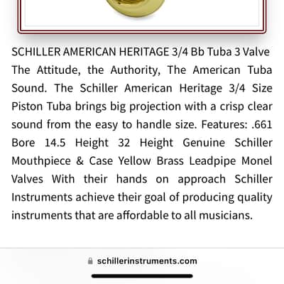 Schiller American Heritage 3 valve Tuba image 3