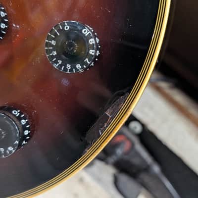 Cortez Les Paul Style Electric Guitar - Vintage Sunburst, Lawsuit Era Copy, Block Inlays image 6