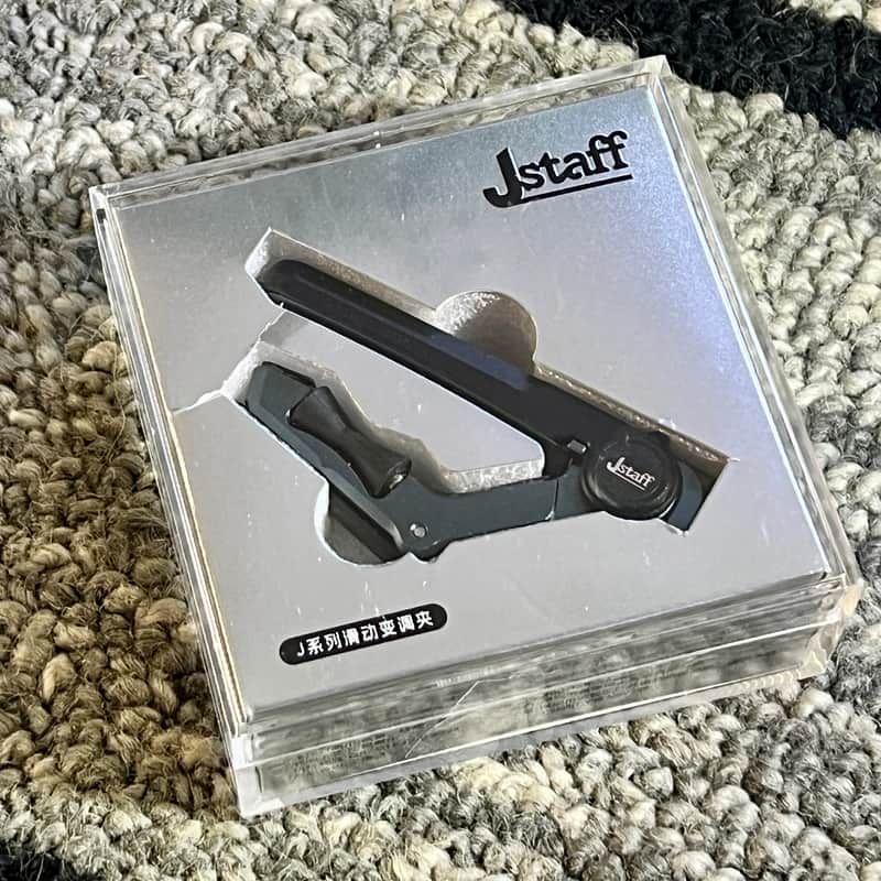 JStaff S1 Gliding Capo - Aluminum & Silicone Roller Capo for Acoustic & Classical Guitars Silver image 1