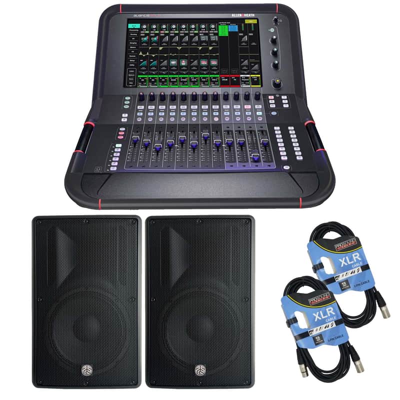 Allen & Heath Avantis Solo 64-channel Digital Mixer, (2) PSG AUDIO Cobra 115, (2) XLR Cables Bundle image 1