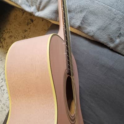 IBANEZ AV8CE-AFP | Full "Thermo Aged" Mahogany top sides & back | Antique Flamingo Pink | Serial No. 1X-01 CD191116747 image 12