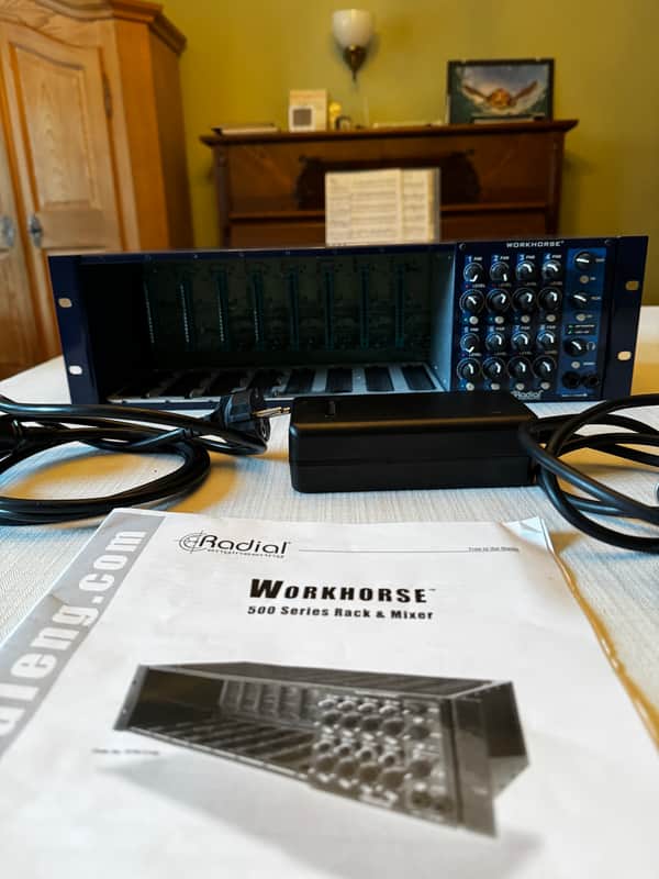 Radial Workhorse WR-8 8-Slot Powered 500 Series Rack 2010s - Blue image 1