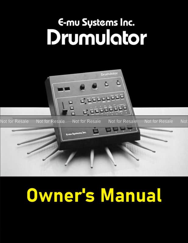 E-mu Drumulator Owners Manual (enhanced) image 1
